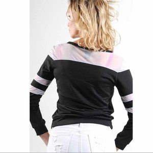 Black & White Sheer "Paris" Graphic Tee Shirt